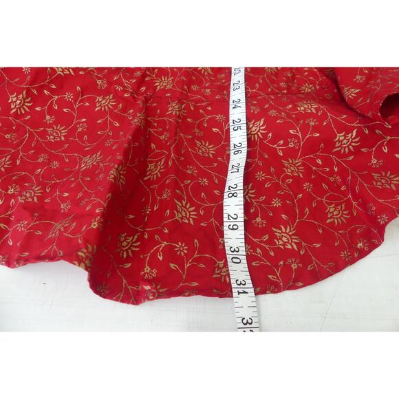 NWT Envogue Holiday Bib Apron Red Gold Flower Pocket Gift Classic - Picture 4 of 6